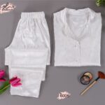 بيجامة ساتان جاكار زراير موديل 6006