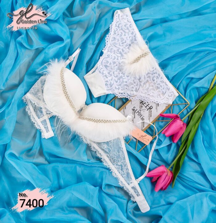 ⁦طقم براه عريسي فرو 7400⁩ - الصورة ⁦1⁩