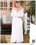 ⁦قميص نوم مع روب طويل  ليكراموديل 8700⁩ - الصورة ⁦5⁩