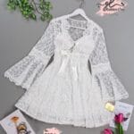 طقم صبحلك دانتيل قصير موديل 8054