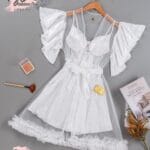 قميص قصير بالروب ابيض  8072