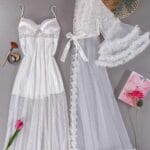 طقم صبحلك طويل مع زم على الاكمام موديل 8530