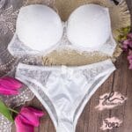 طقم برا ظهر شفاف عريسي موديل 7082