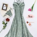 قميص نوم طويل جاكار موديل 9130